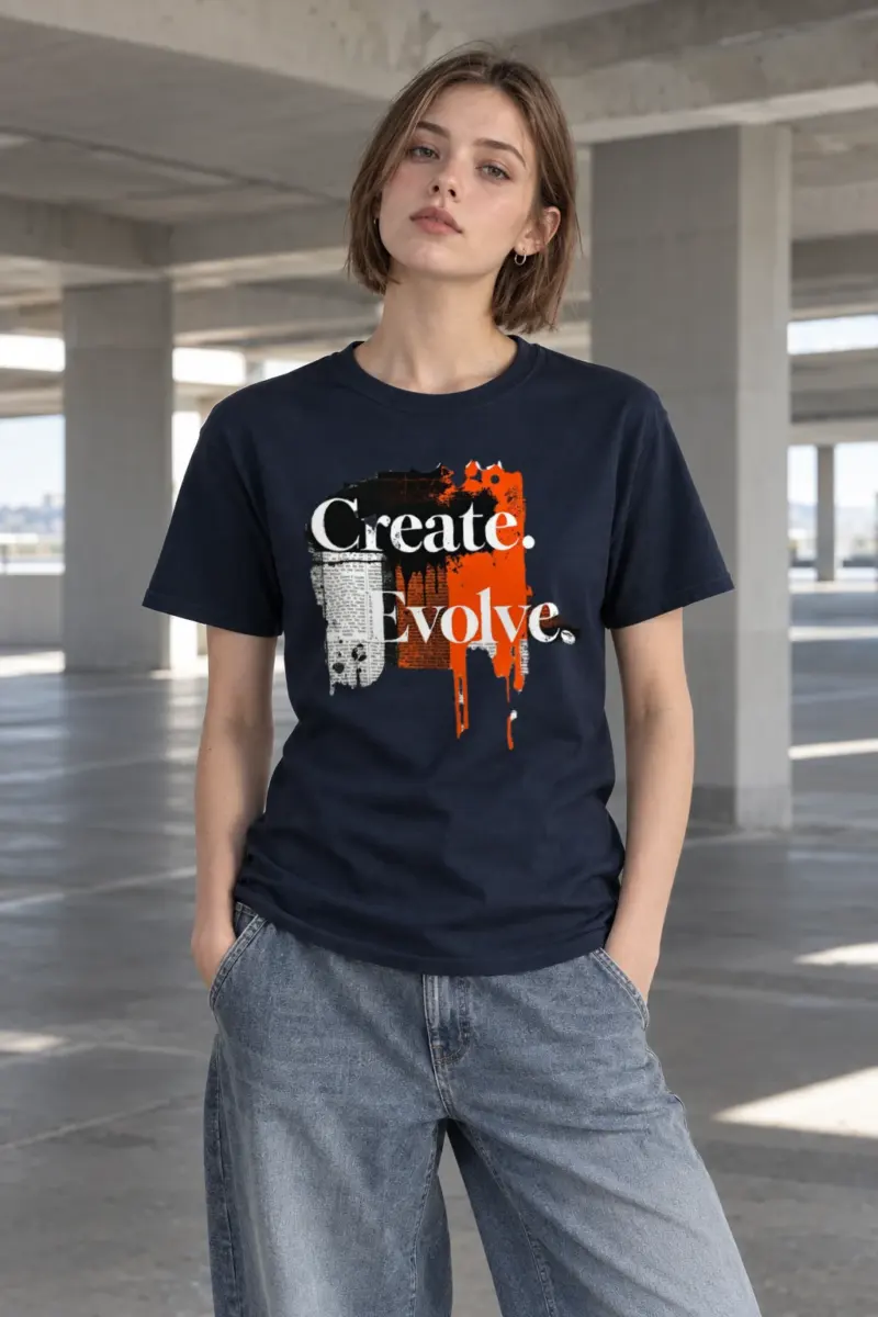 "Create Evolve" Heavyweight Unisex Crewneck T-shirt
