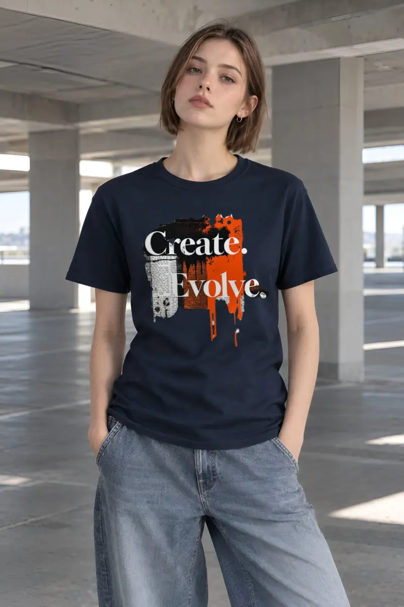 "Create Evolve" Heavyweight Unisex Crewneck T-shirt
