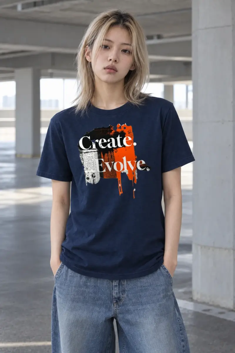 "Create Evolve" Heavyweight Unisex Crewneck T-shirt | Gildan 5000
