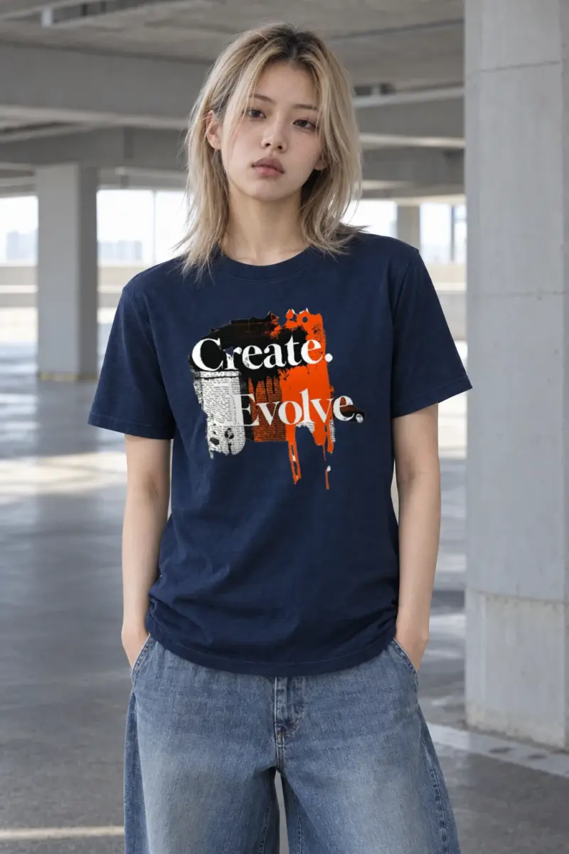 "Create Evolve" Heavyweight Unisex Crewneck T-shirt