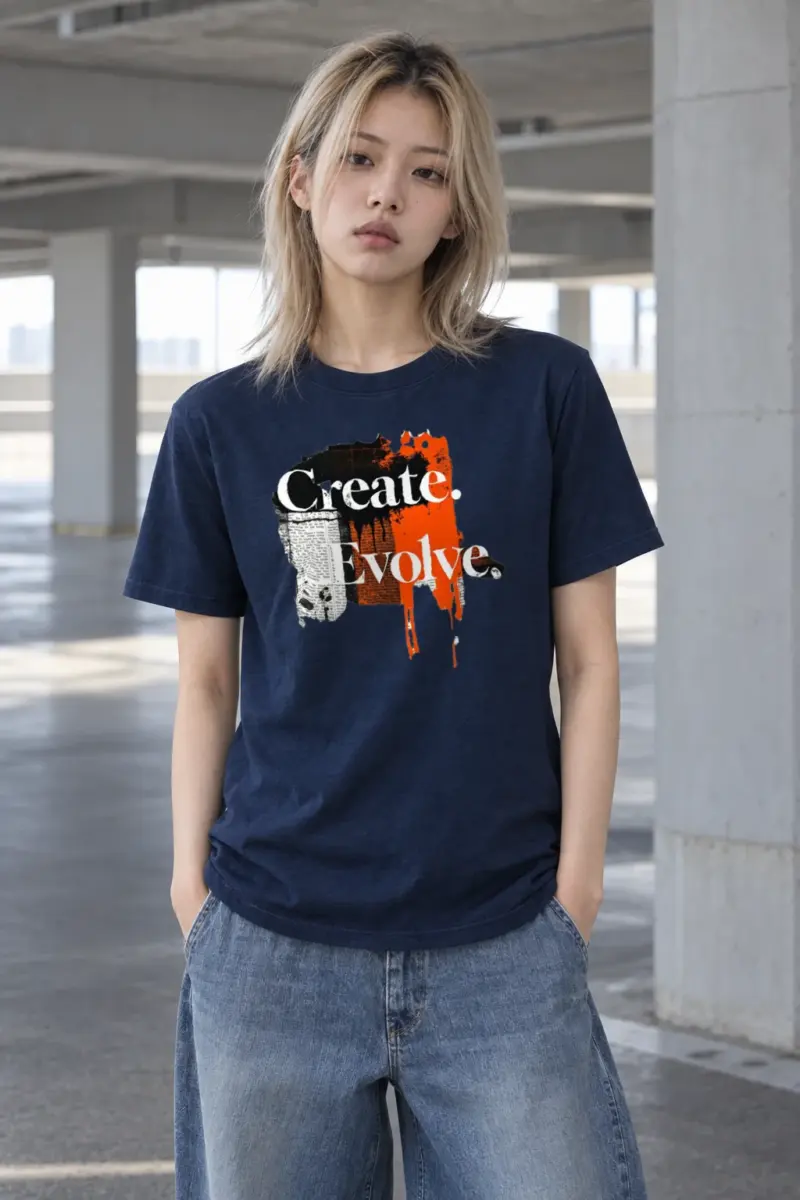 "Create Evolve" Heavyweight Unisex Crewneck T-shirt
