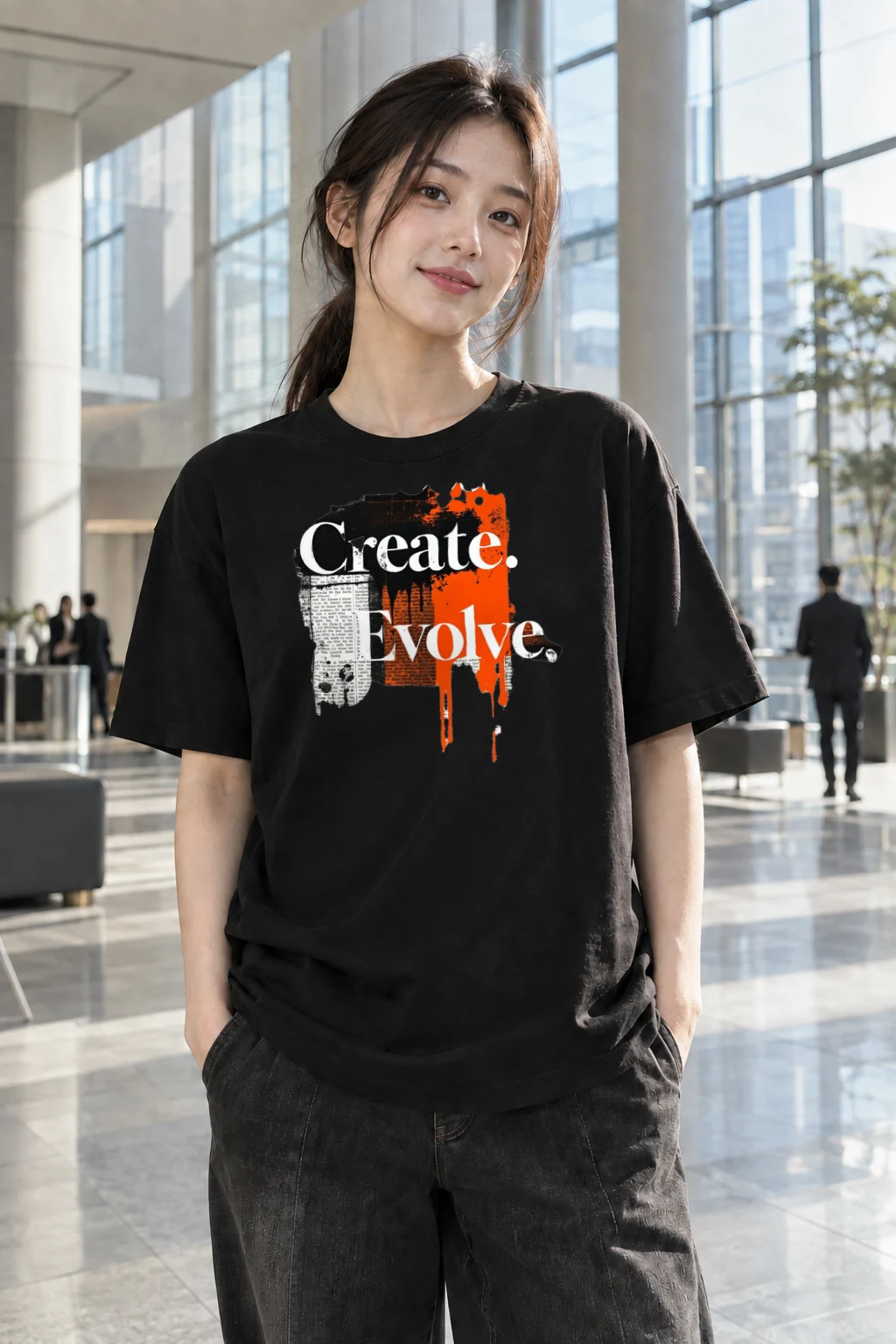 "Create Evolve" Heavyweight Unisex Crewneck T-shirt | Gildan 5000