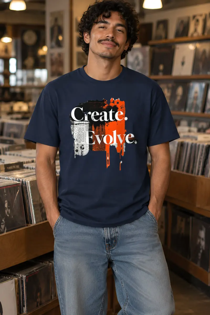 "Create Evolve" Heavyweight Unisex Crewneck T-shirt