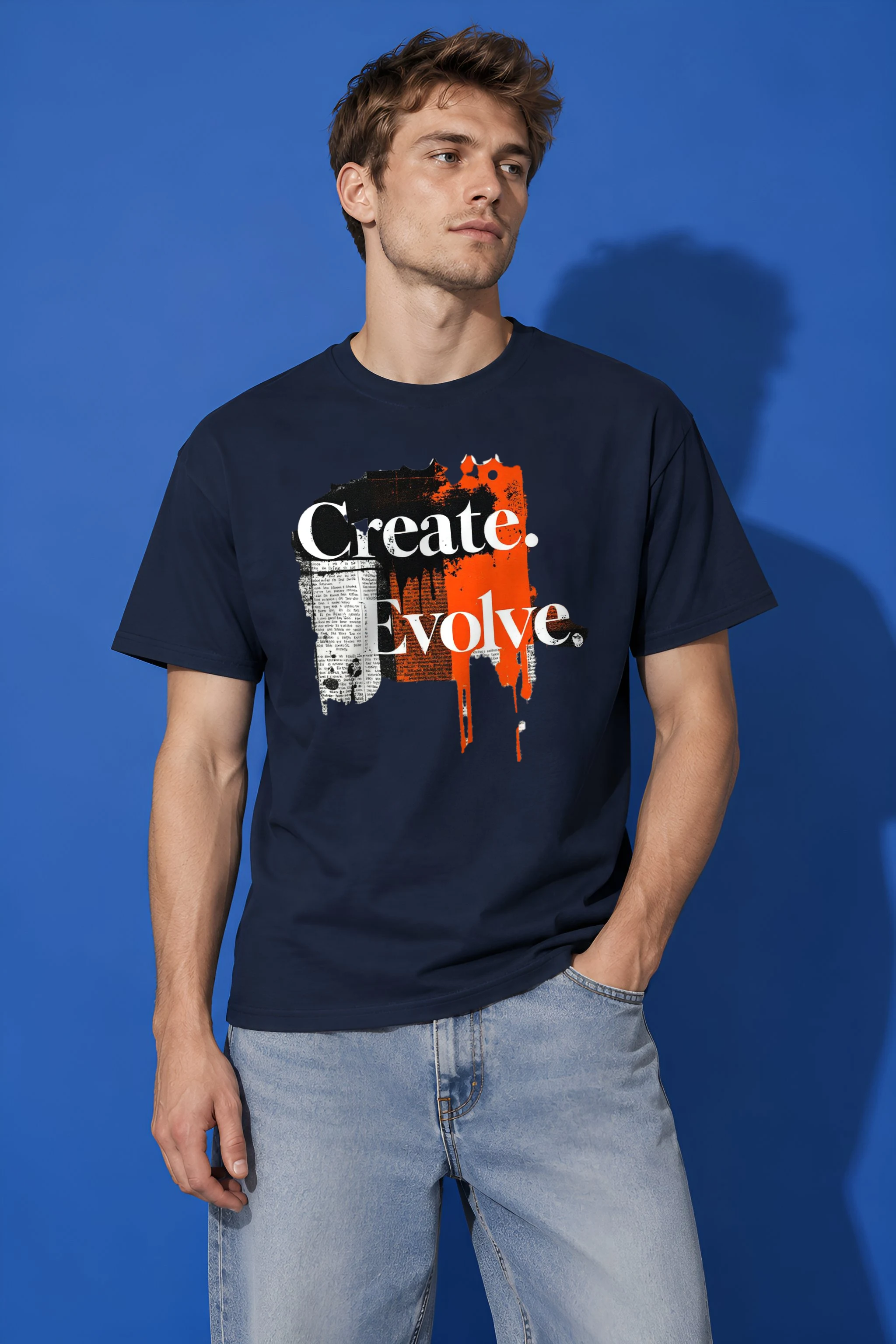 "Create Evolve" Heavyweight Unisex Crewneck T-shirt
