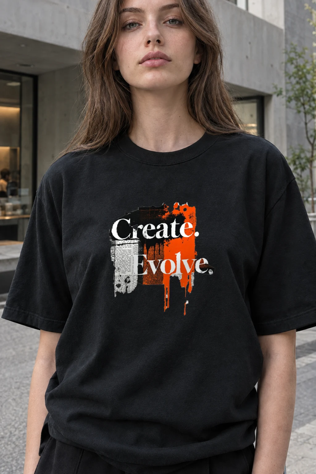 "Create Evolve" Heavyweight Unisex Crewneck T-shirt | Gildan 5000