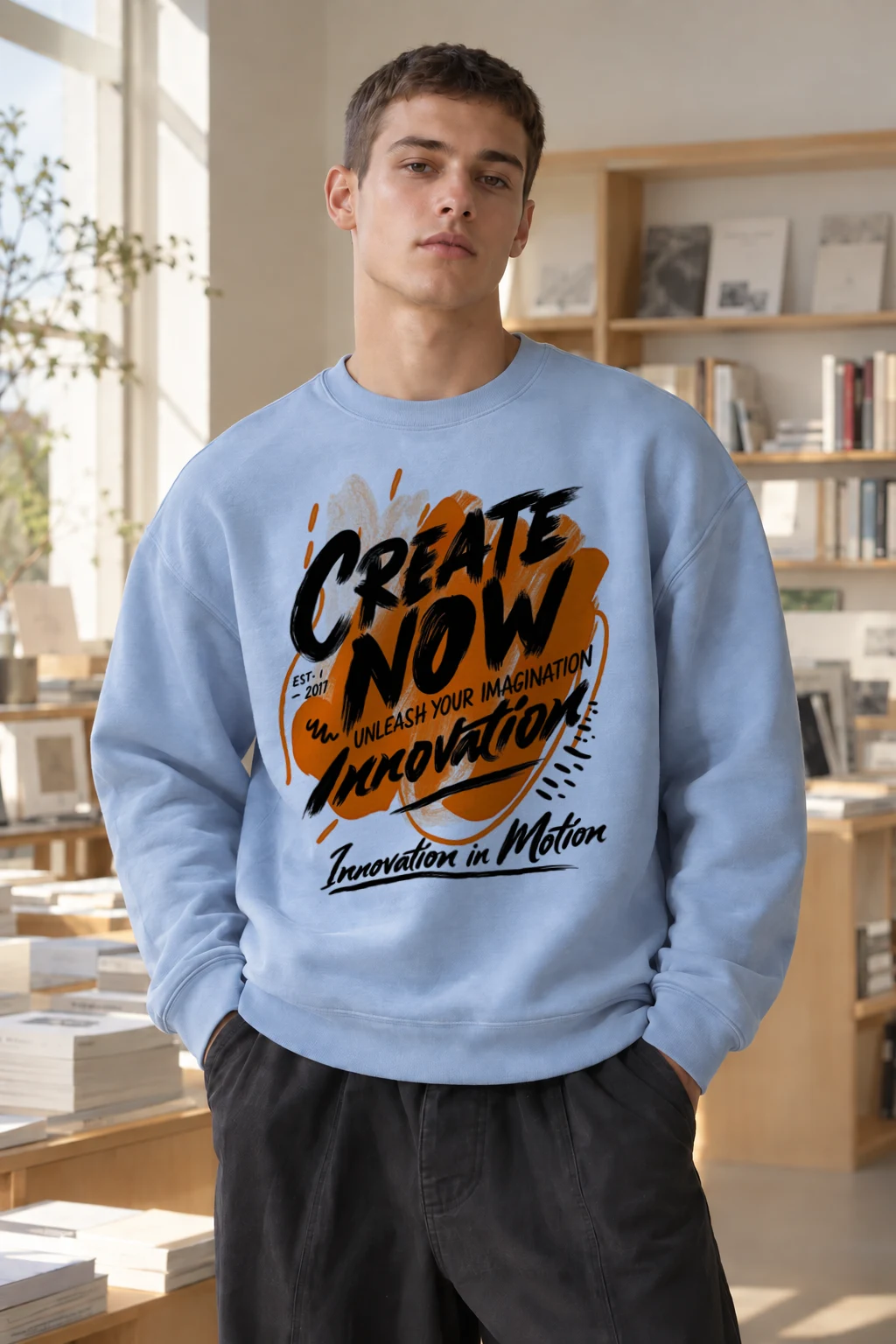 "Create Now" Heavy Blend Unisex Crewneck Sweatshirt | Gildan 18000