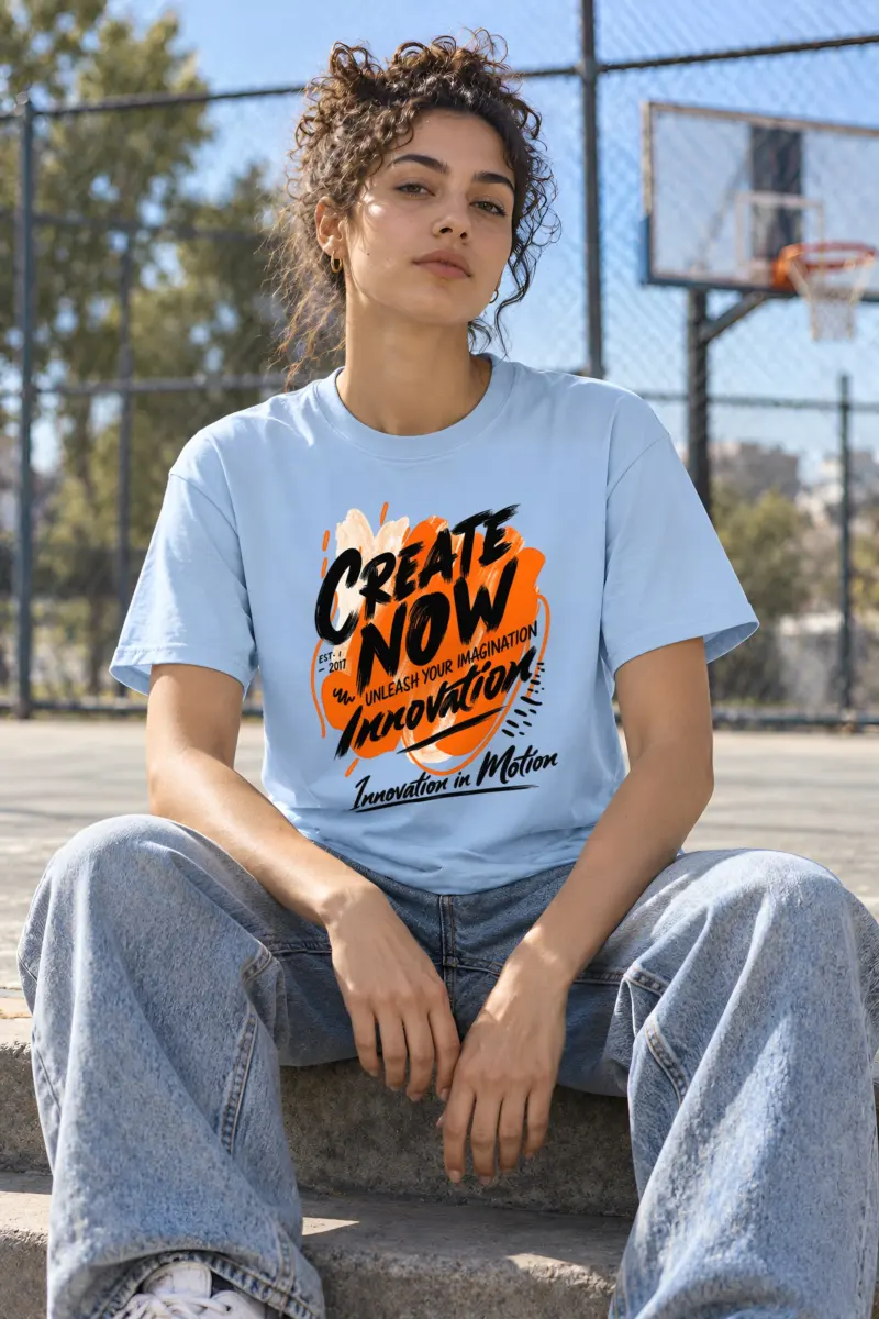 "Create Now" Heavyweight Unisex Crewneck T-shirt