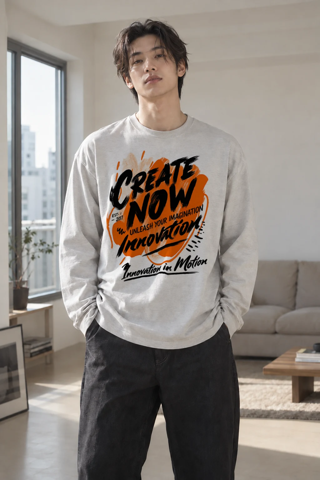 "Create Now" Unisex Longsleeve T-shirt | Gildan 2400
