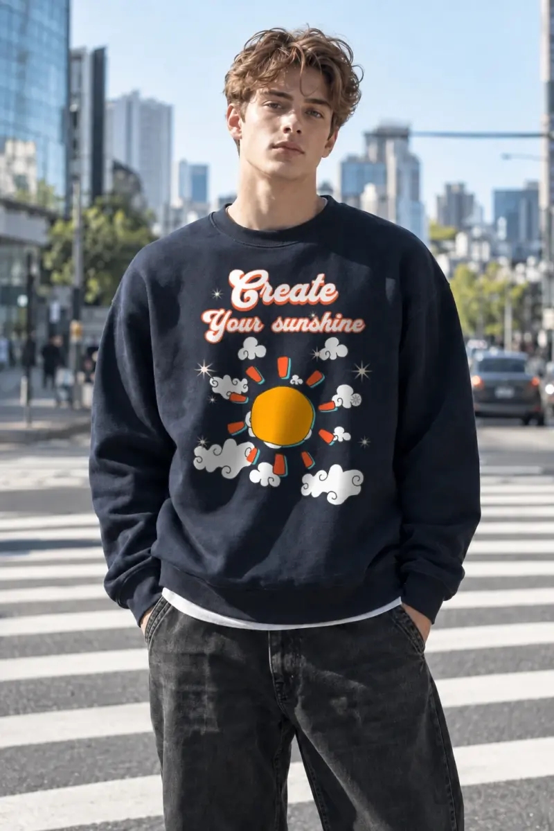 "Create Your Sunshine" Heavy Blend Unisex Crewneck Sweatshirt | Gildan 18000