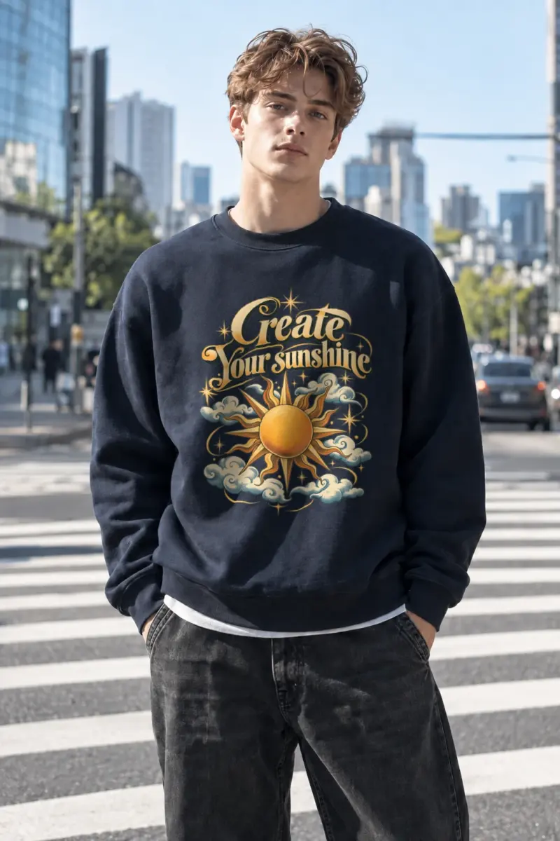 "Create Your Sunshine" Heavy Blend Unisex Crewneck Sweatshirt | Gildan 18000