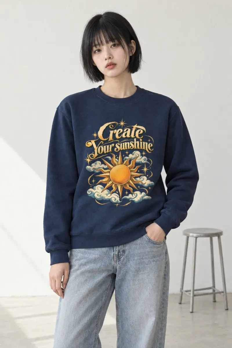 "Create Your Sunshine" Heavy Blend Unisex Crewneck Sweatshirt | Gildan 18000