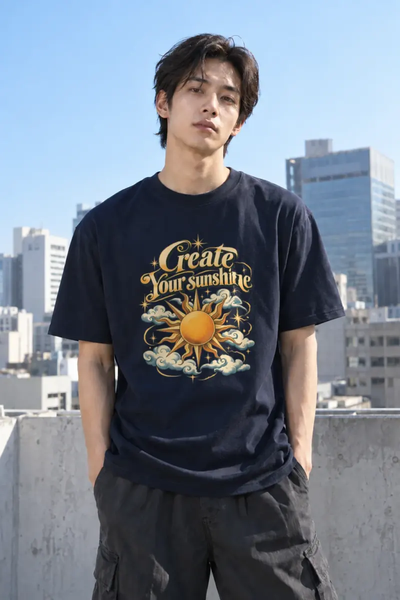 "Create Your Sunshine" Heavyweight Unisex Crewneck T-shirt | Gildan 5000