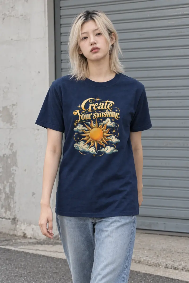 "Create Your Sunshine" Heavyweight Unisex Crewneck T-shirt