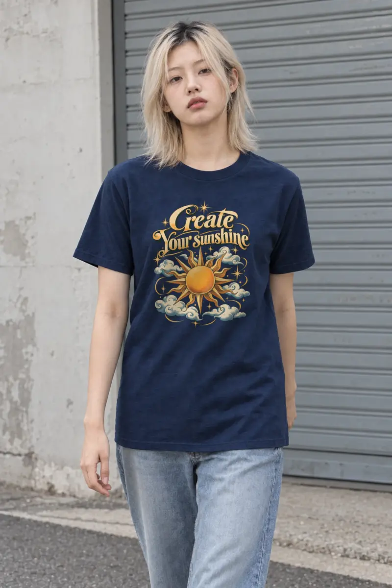 "Create Your Sunshine" Heavyweight Unisex Crewneck T-shirt
