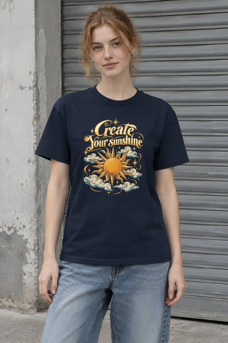 "Create Your Sunshine" Heavyweight Unisex Crewneck T-shirt