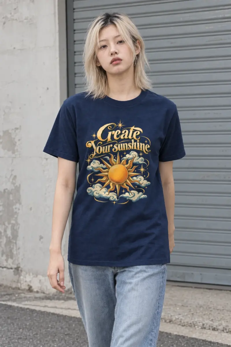 "Create Your Sunshine" Heavyweight Unisex Crewneck T-shirt | Gildan 5000