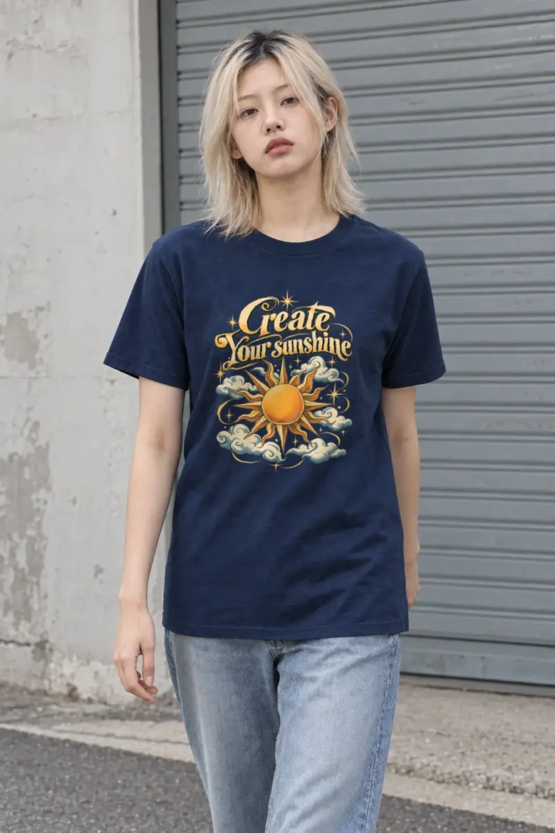 "Create Your Sunshine" Heavyweight Unisex Crewneck T-shirt