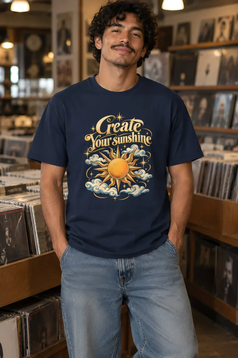 "Create Your Sunshine" Heavyweight Unisex Crewneck T-shirt