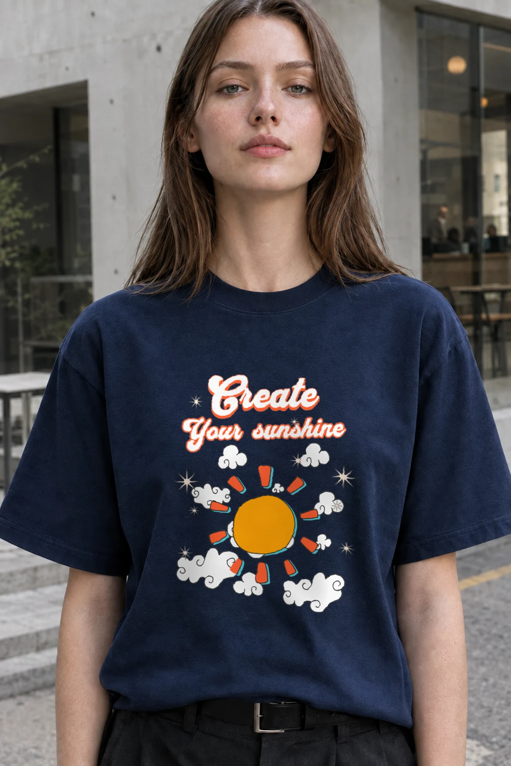 "Create Your Sunshine" Heavyweight Unisex Crewneck T-shirt | Gildan 5000