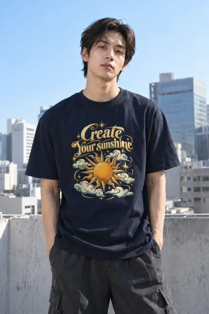 "Create Your Sunshine" Heavyweight Unisex Crewneck T-shirt | Gildan 5000