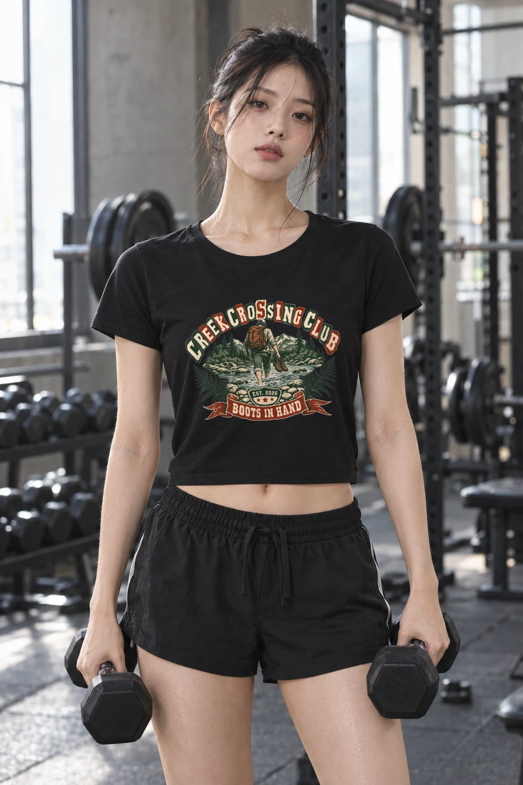 "Creek Crossing Club" Women's Crop Tee
