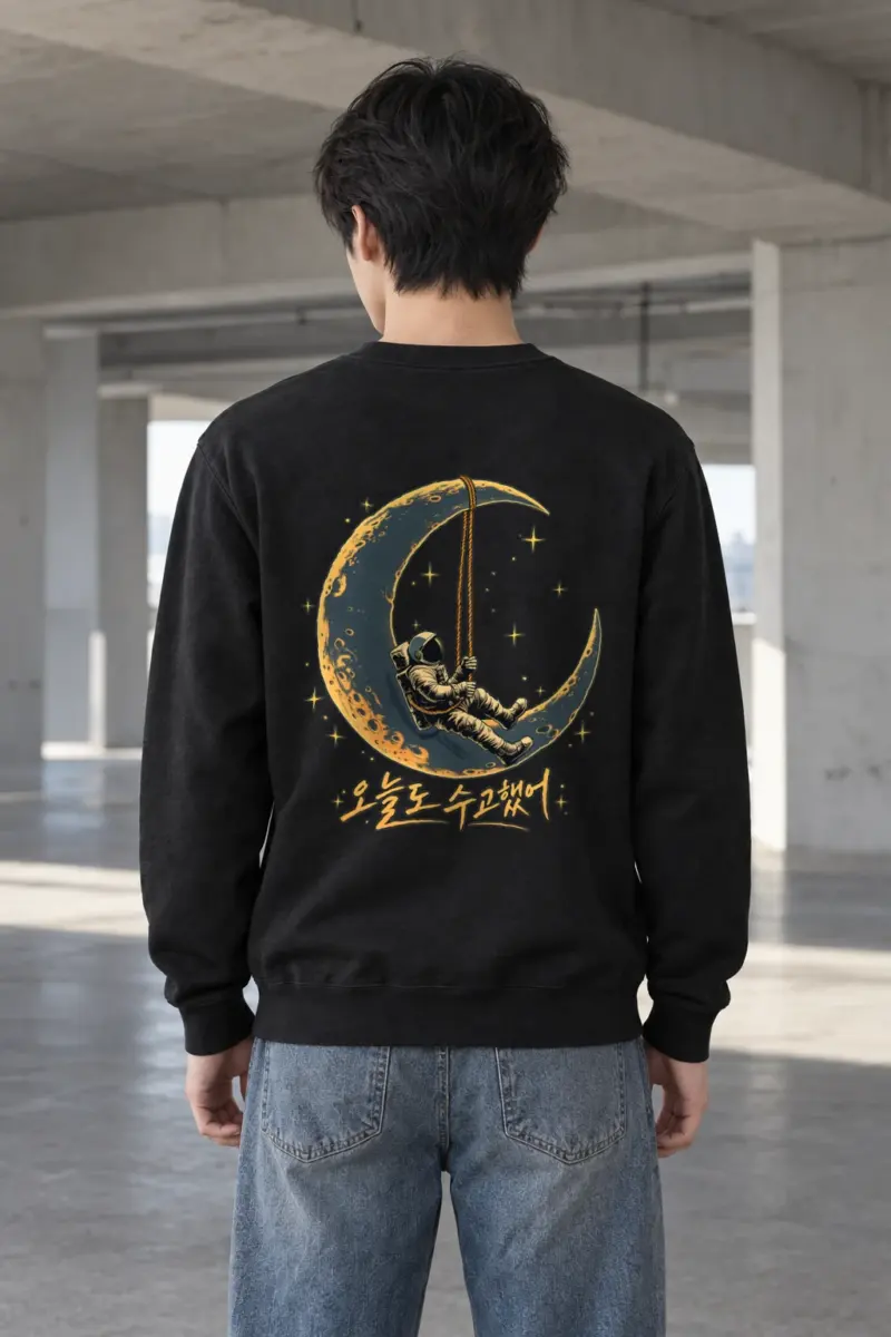 "Crescent Astronaut" Heavy Blend Unisex Crewneck Sweatshirt