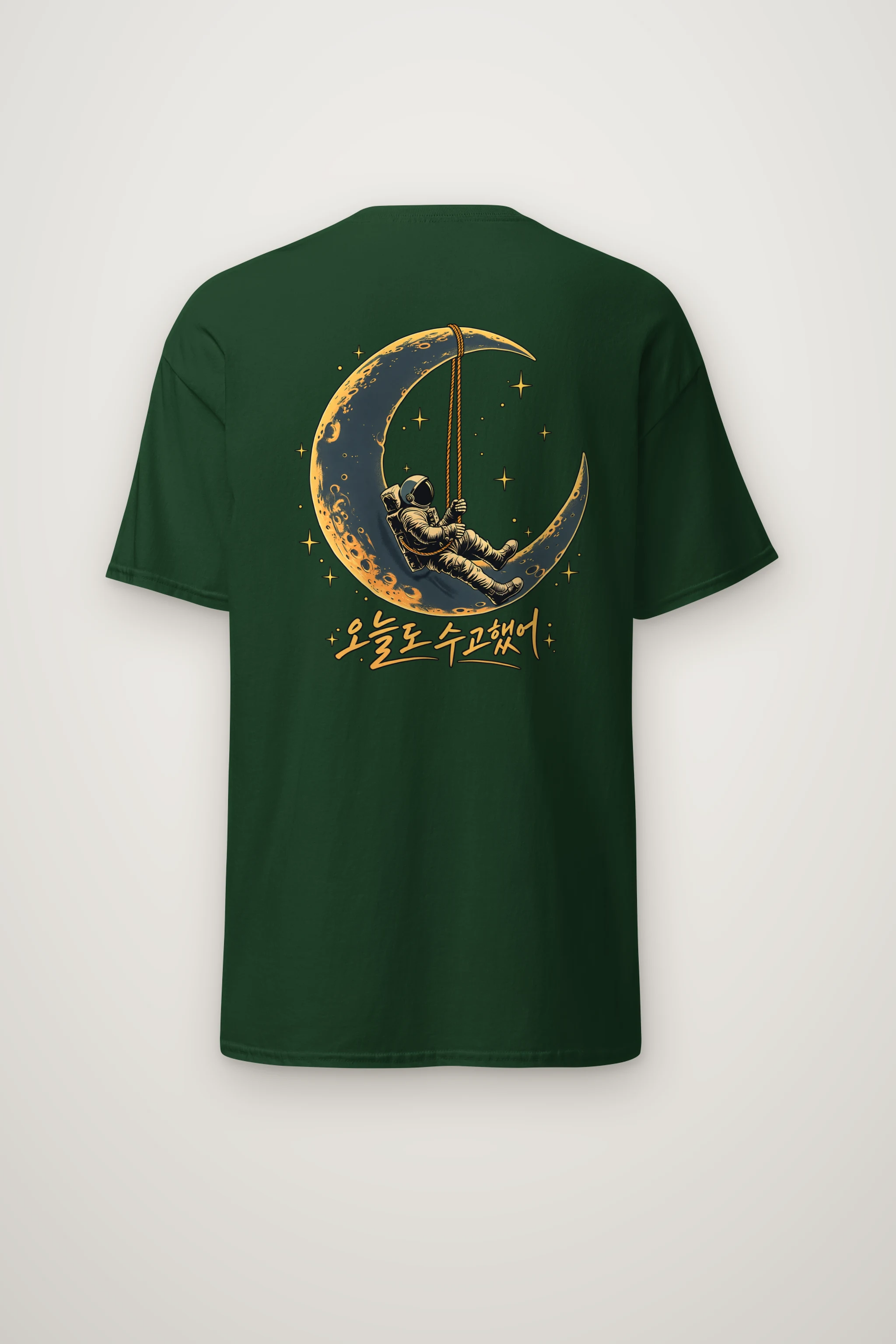 "Crescent Astronaut" Heavyweight Unisex Crewneck T-shirt