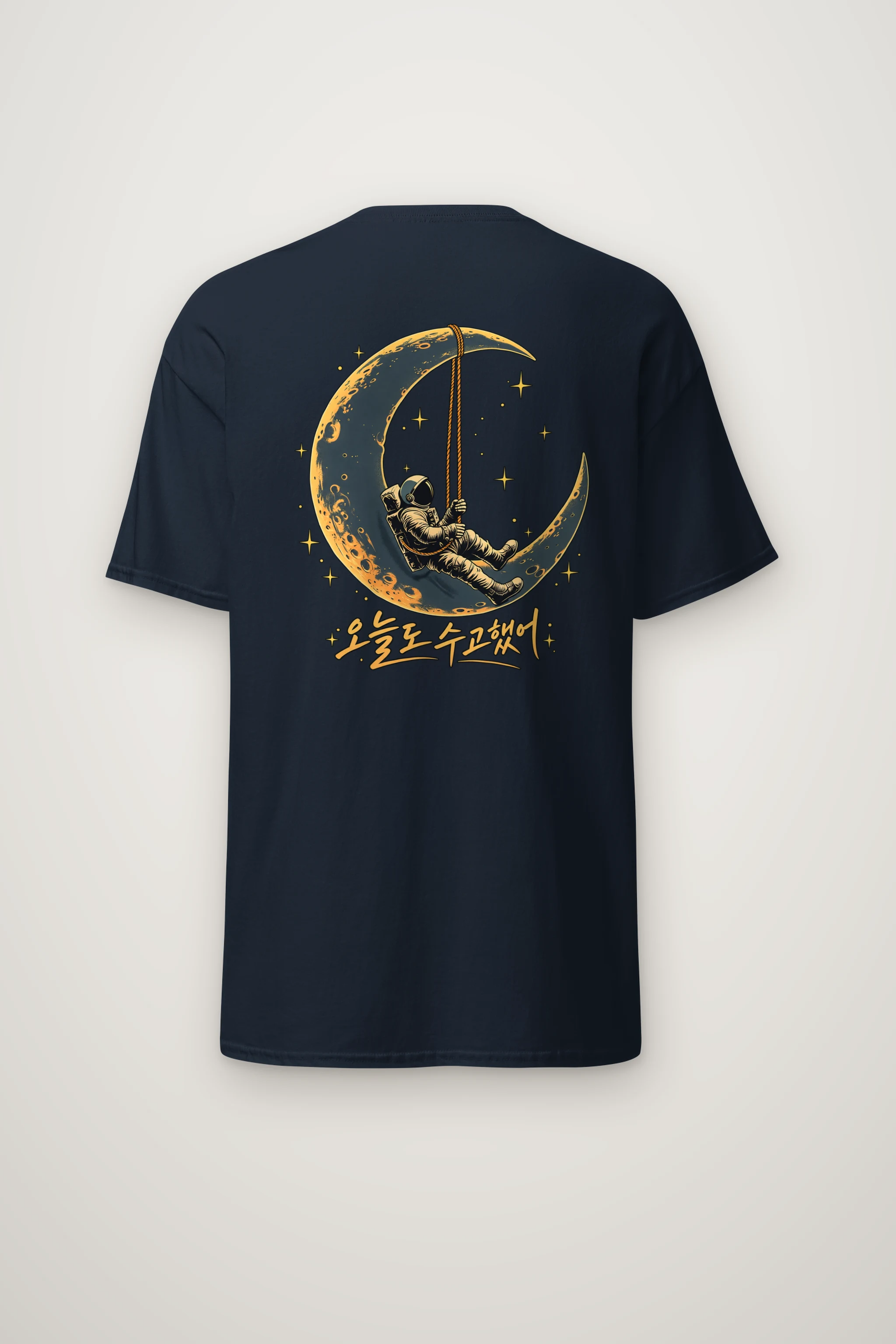 "Crescent Astronaut" Heavyweight Unisex Crewneck T-shirt