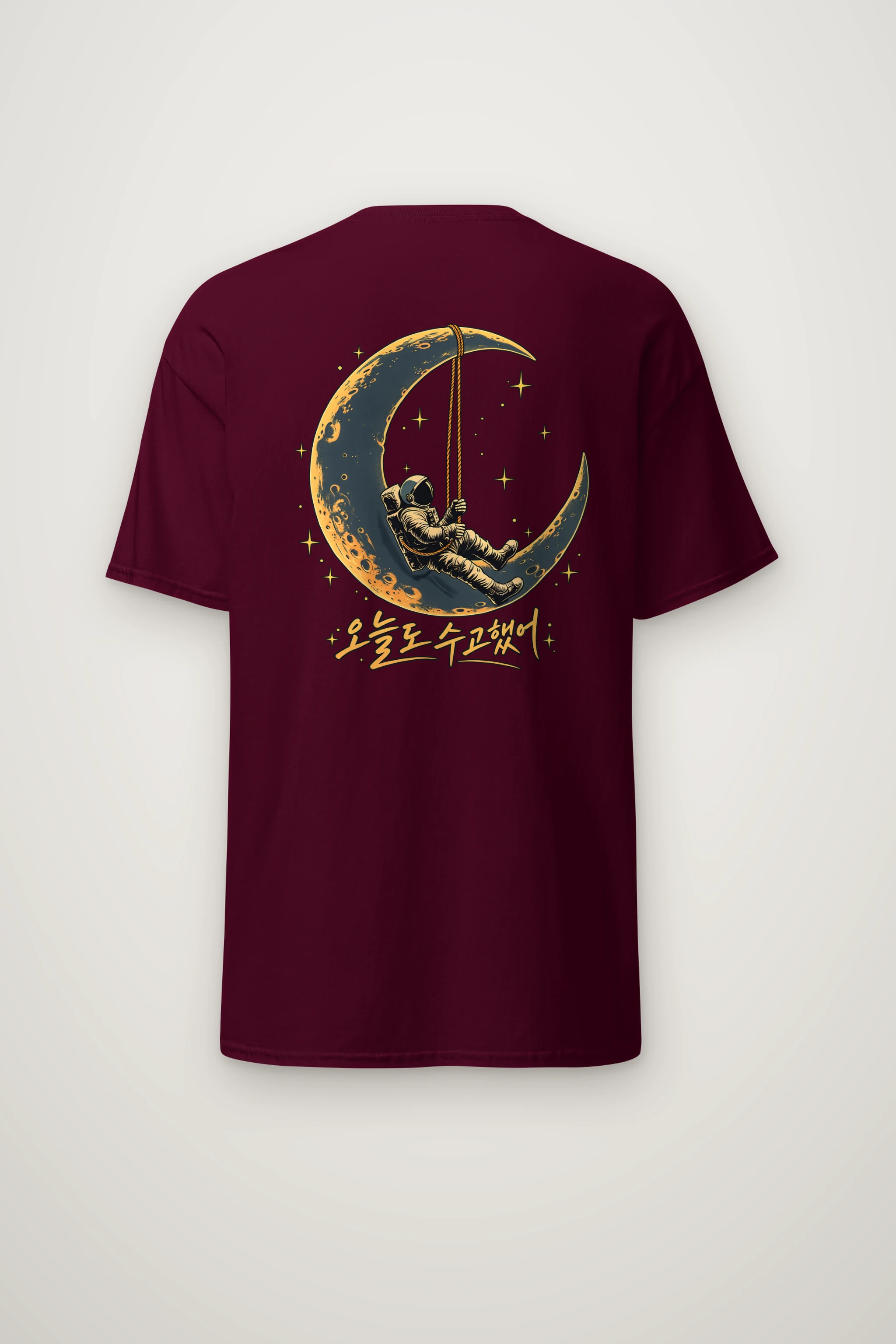"Crescent Astronaut" Heavyweight Unisex Crewneck T-shirt
