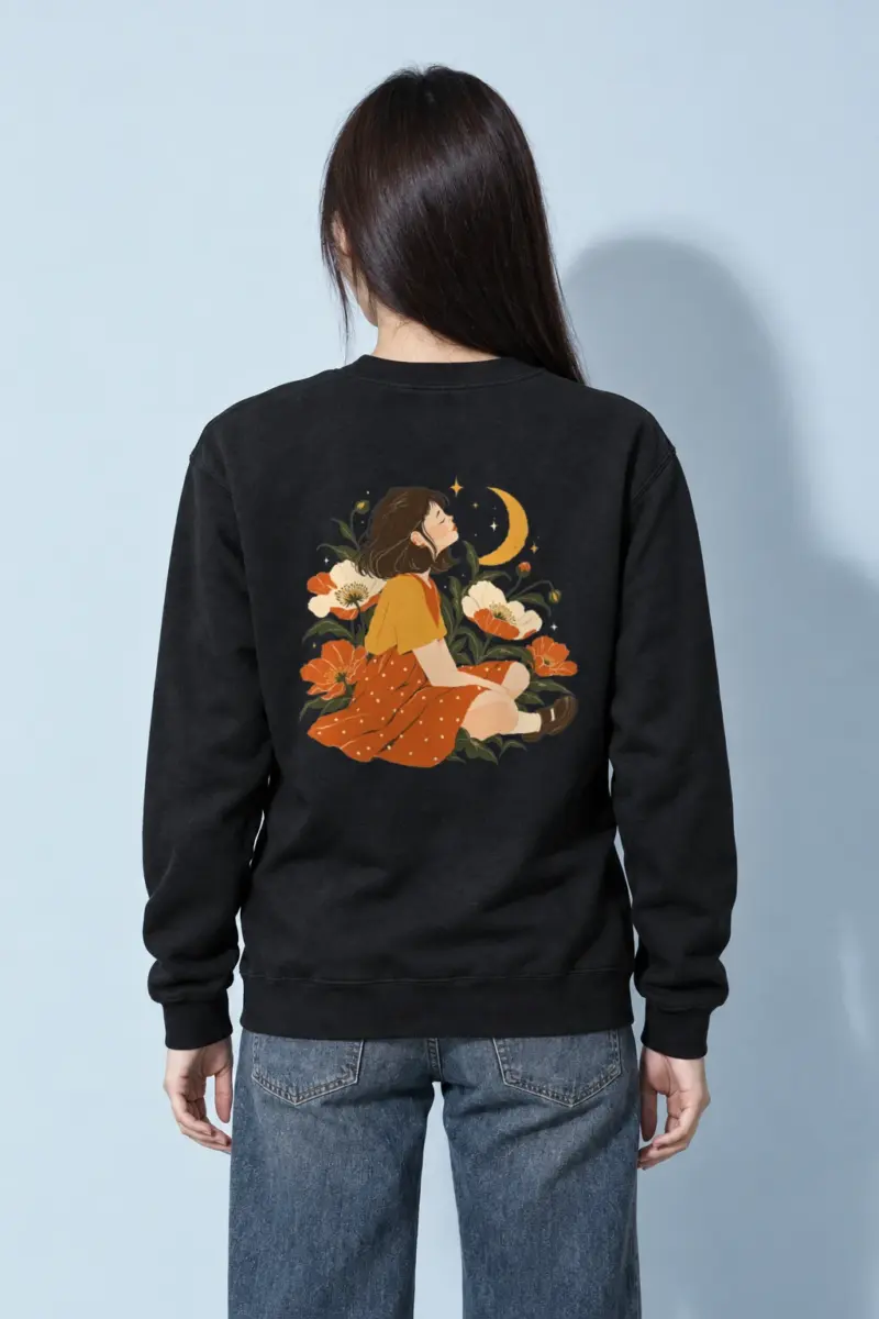 "Crescent Garden Woman" Heavy Blend Unisex Crewneck Sweatshirt