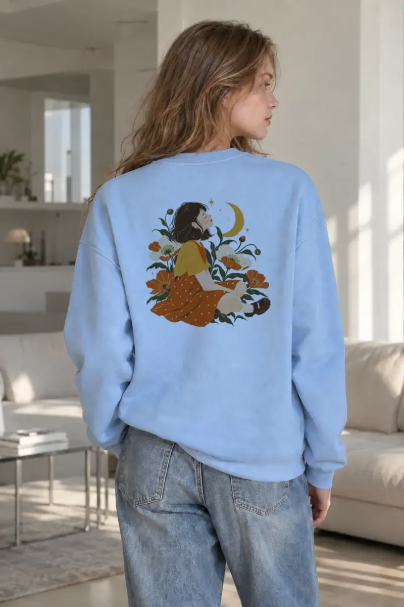 "Crescent Garden Woman" Heavy Blend Unisex Crewneck Sweatshirt | Gildan 18000