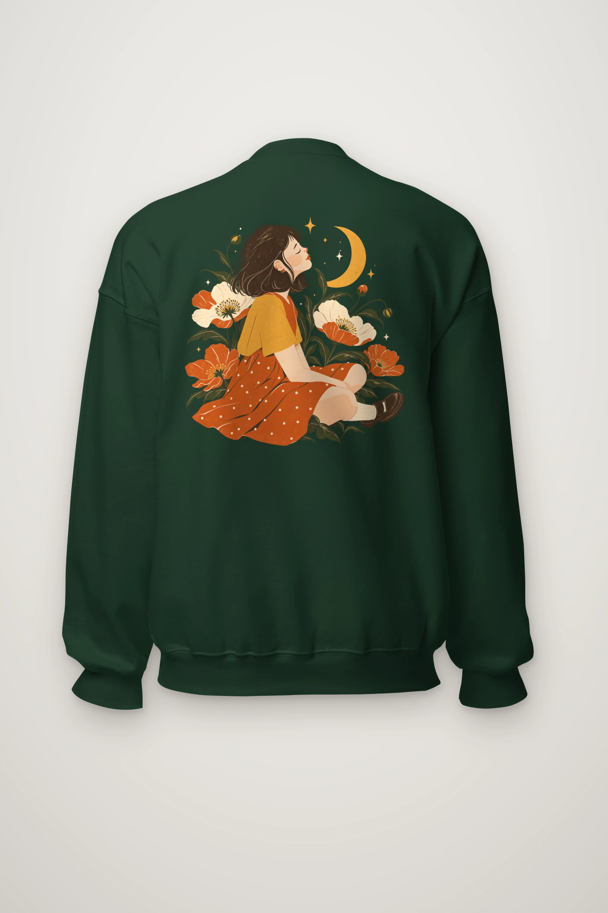 "Crescent Garden Woman" Heavy Blend Unisex Crewneck Sweatshirt