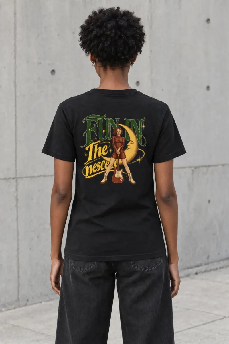 "Crescent Guitar" Heavyweight Unisex Crewneck T-shirt | Gildan 5000