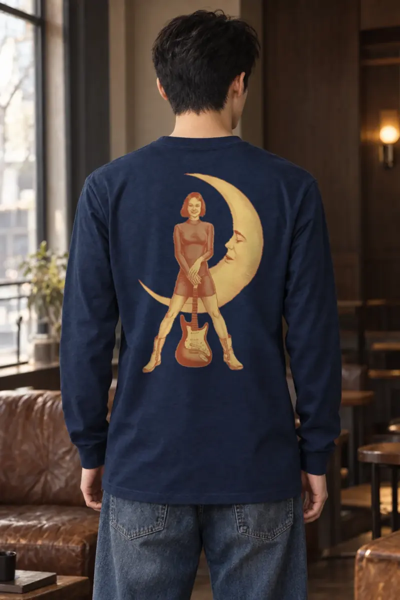 "Crescent Guitar Muse" Unisex Longsleeve T-shirt