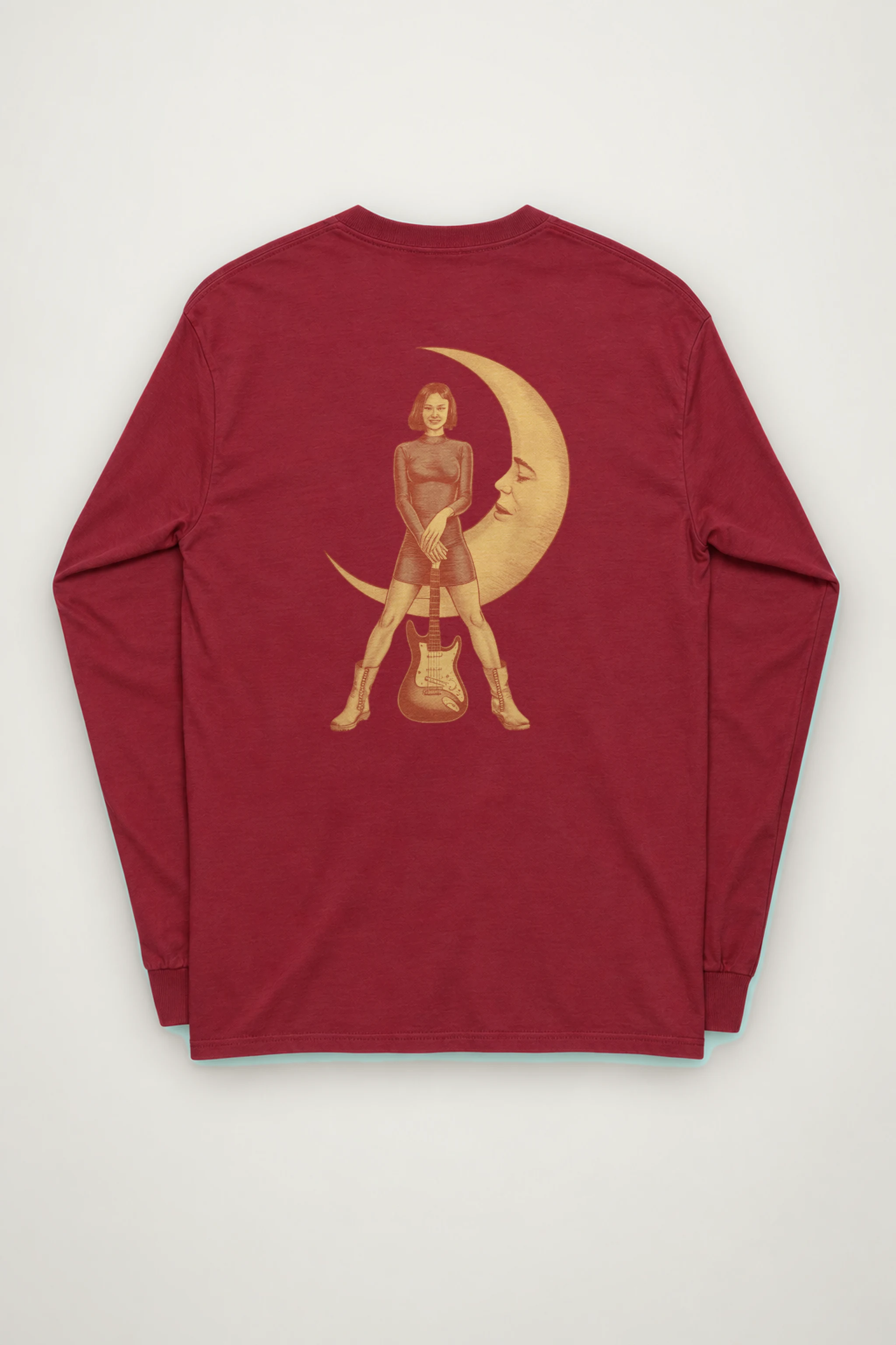 "Crescent Guitar Muse" Unisex Longsleeve T-shirt