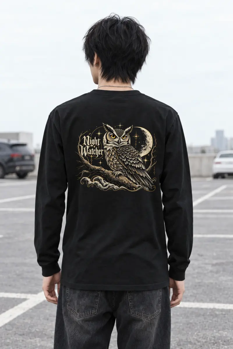 "Crescent Owl" Unisex Longsleeve T-shirt