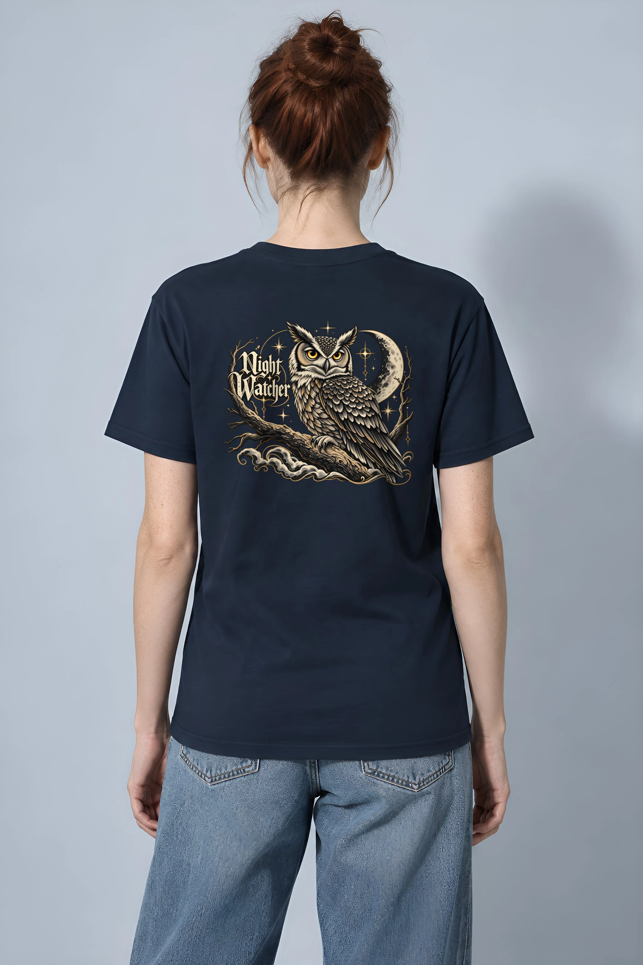 "Crescent Sentinel" Heavyweight Unisex Crewneck T-shirt