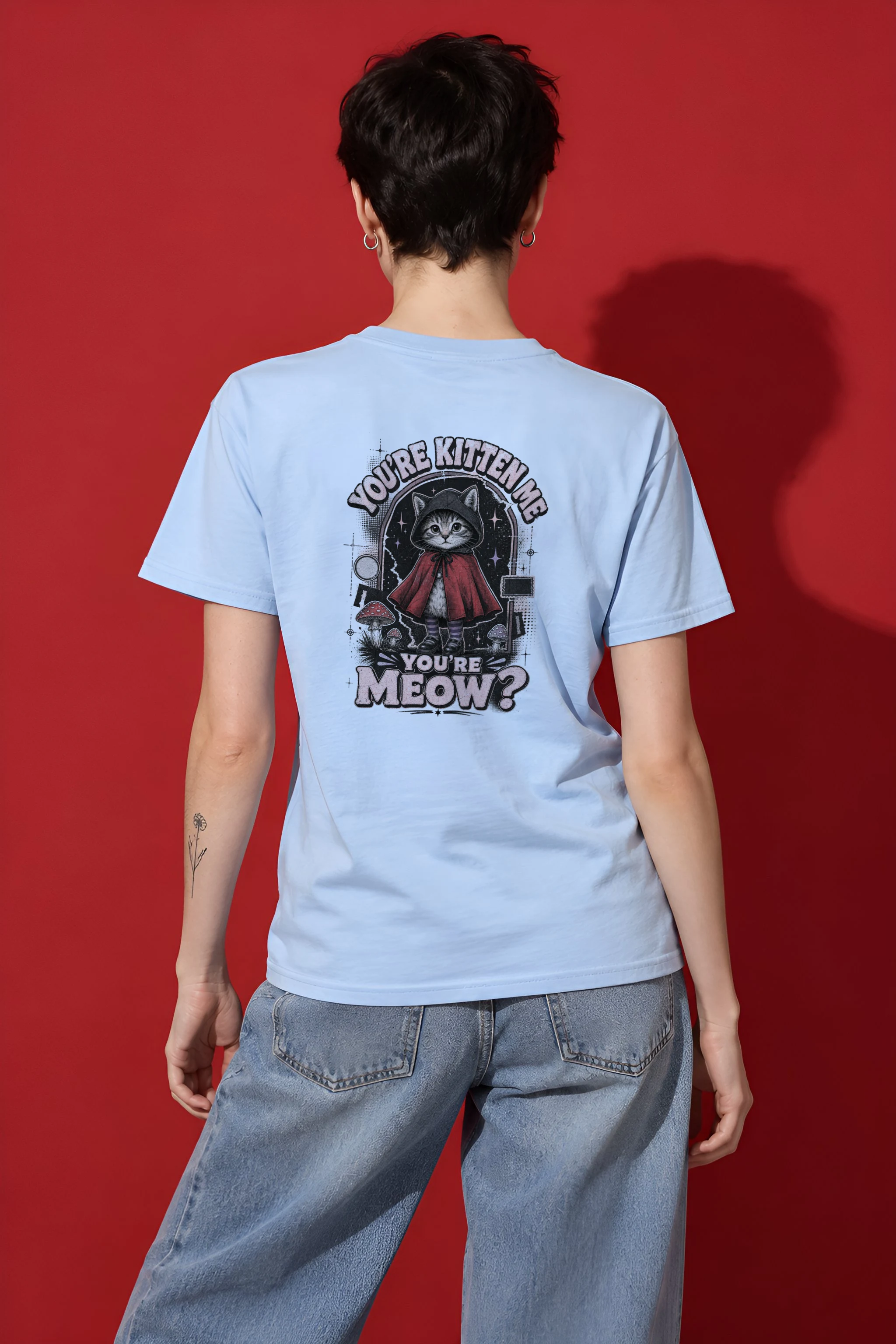 "Crimson Cloak Familiar" Heavyweight Unisex Crewneck T-shirt