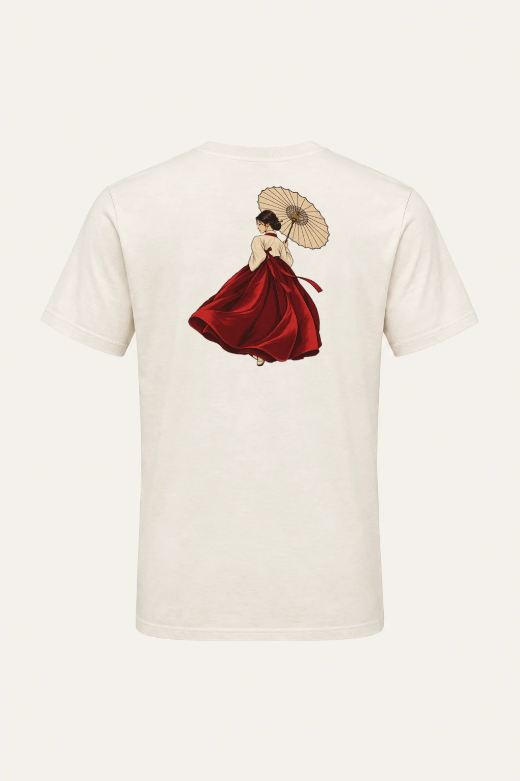 "Crimson Hanbok" Heavyweight Unisex Crewneck T-shirt | Gildan 5000