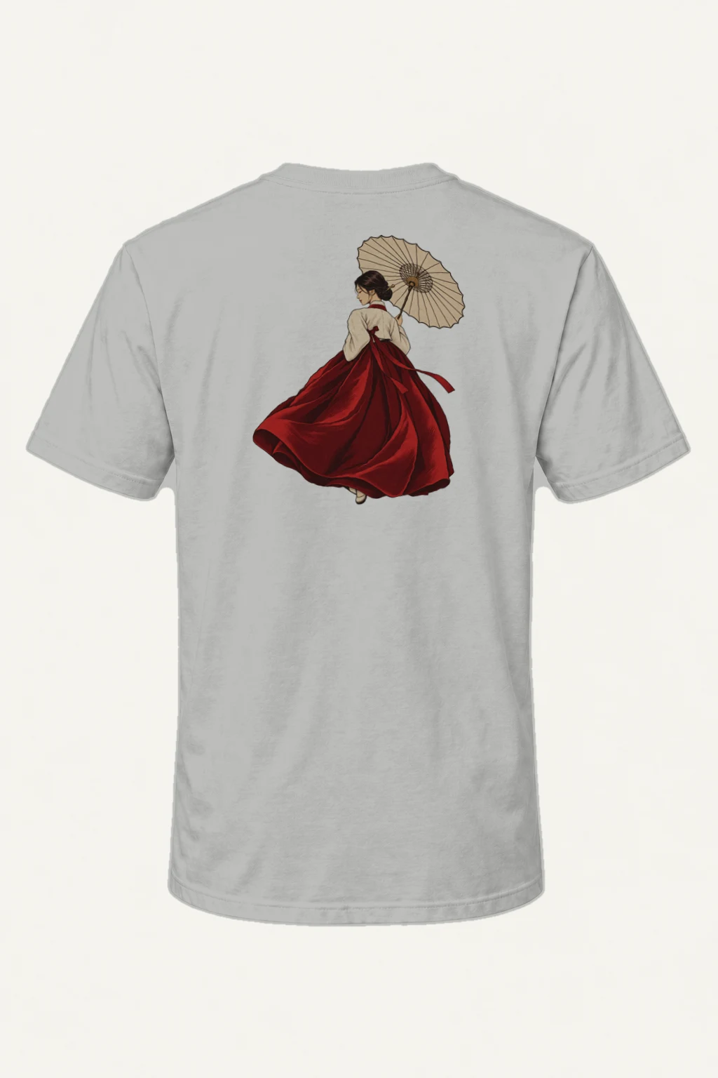 "Crimson Hanbok" Heavyweight Unisex Crewneck T-shirt | Gildan 5000