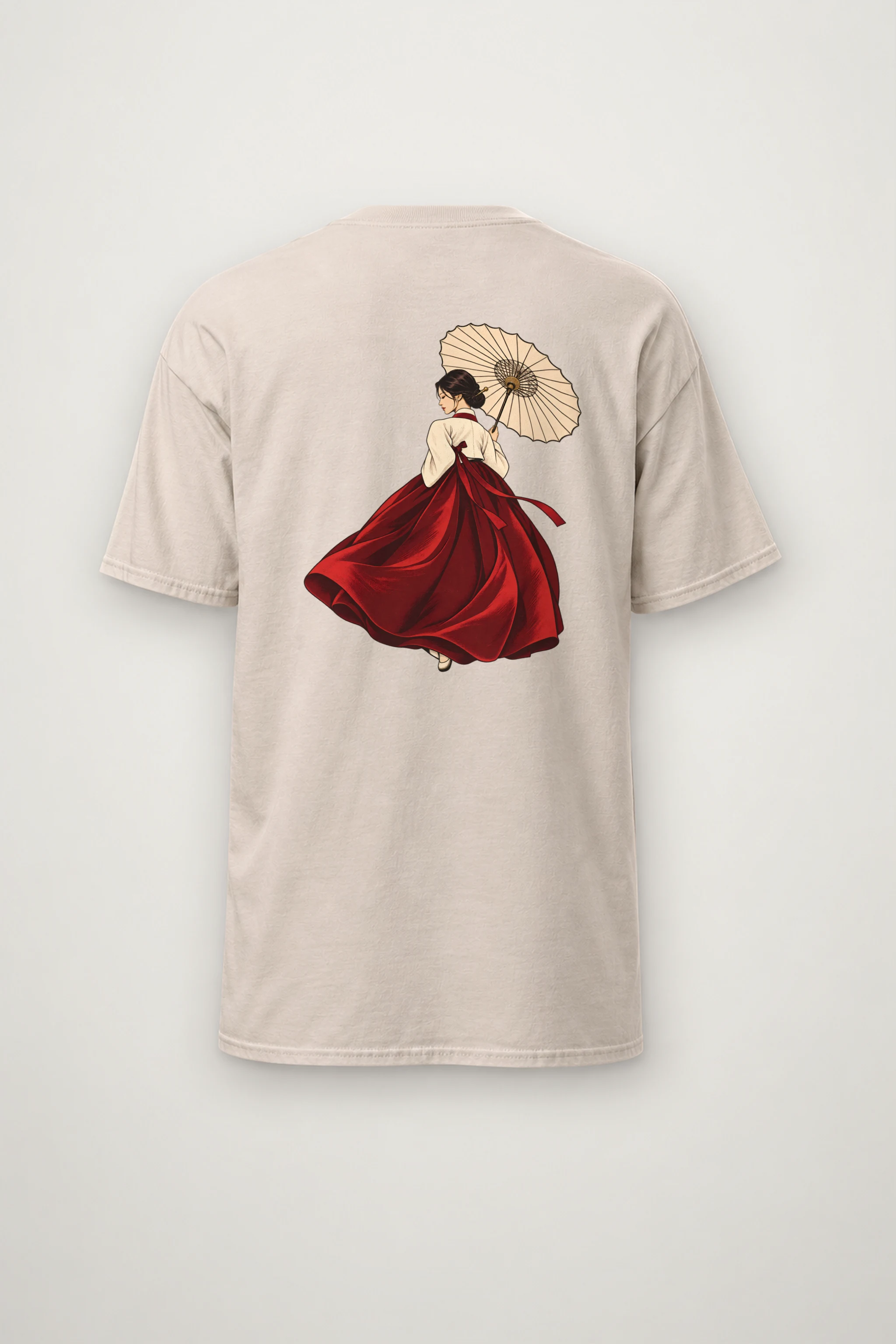 "Crimson Hanbok" Heavyweight Unisex Crewneck T-shirt