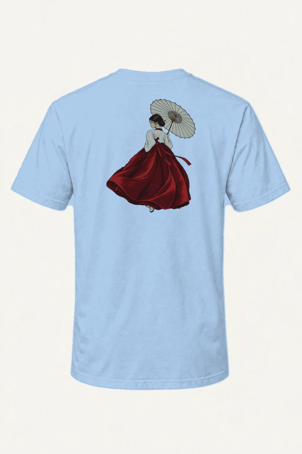 "Crimson Hanbok" Heavyweight Unisex Crewneck T-shirt | Gildan 5000