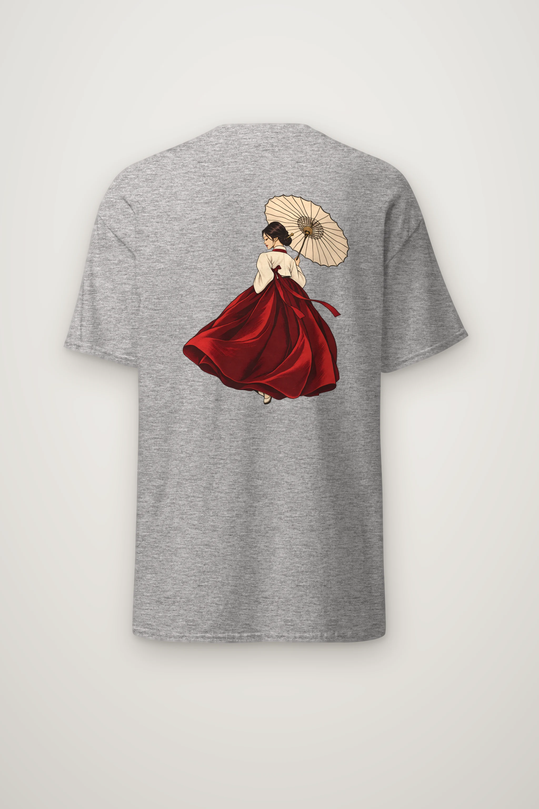 "Crimson Hanbok" Heavyweight Unisex Crewneck T-shirt