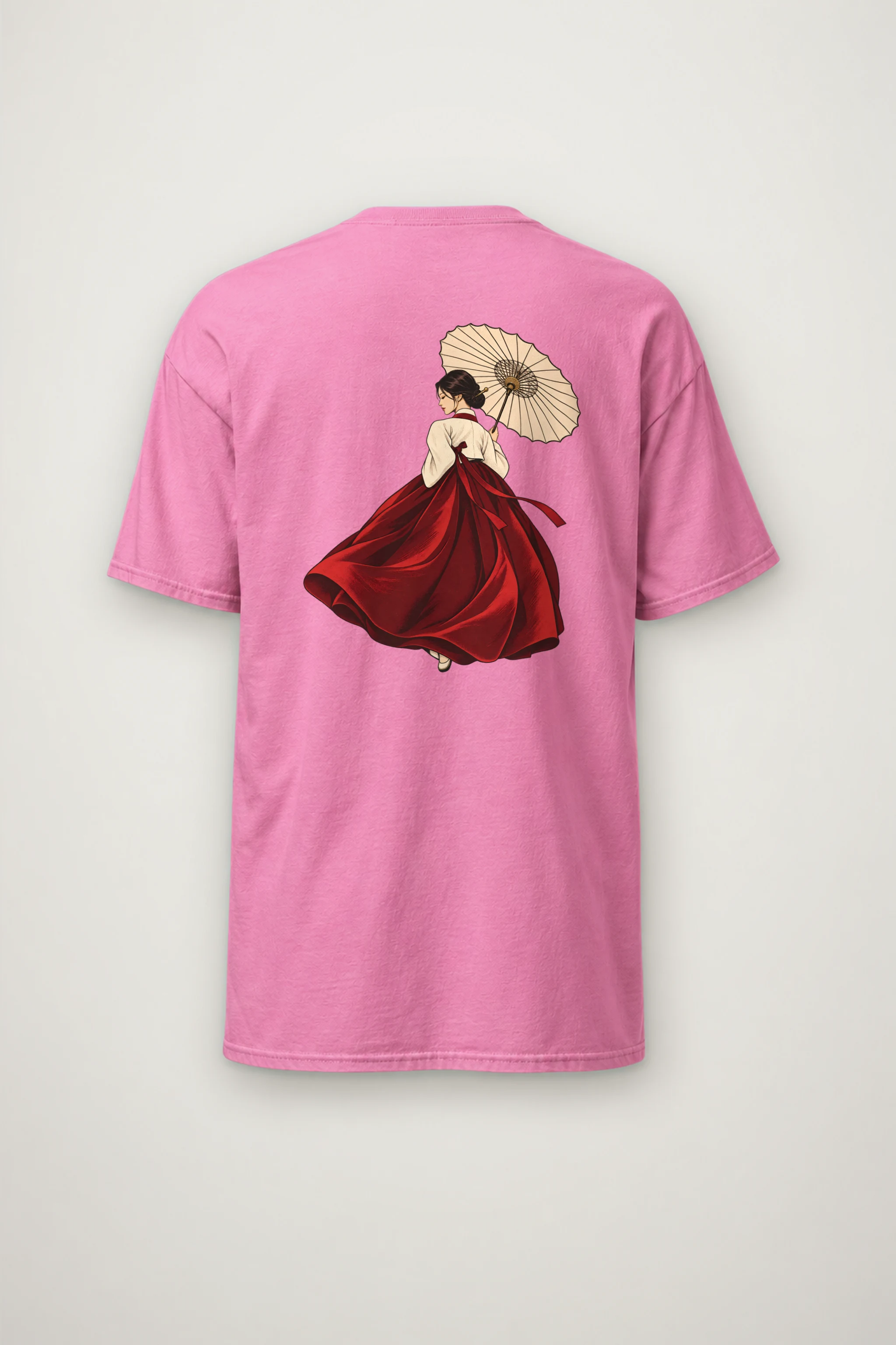 "Crimson Hanbok" Heavyweight Unisex Crewneck T-shirt