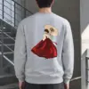 "Crimson Hanbok Moon" Heavy Blend Unisex Crewneck Sweatshirt