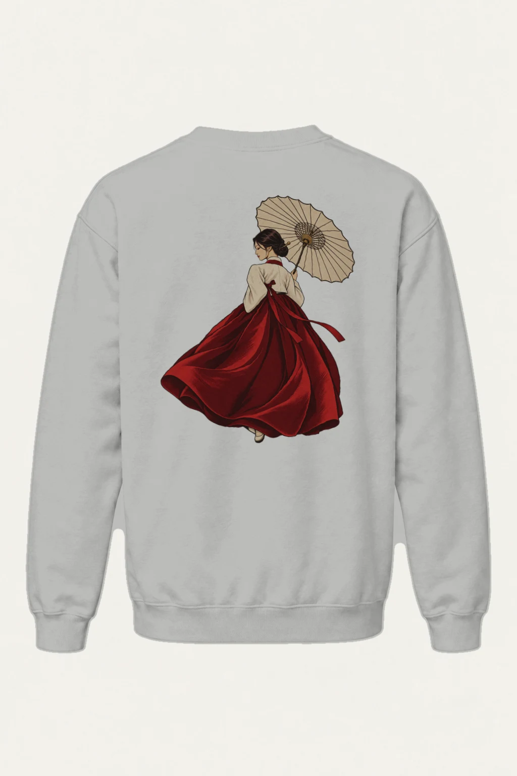 "Crimson Hanbok Moon" Heavy Blend Unisex Crewneck Sweatshirt | Gildan 18000