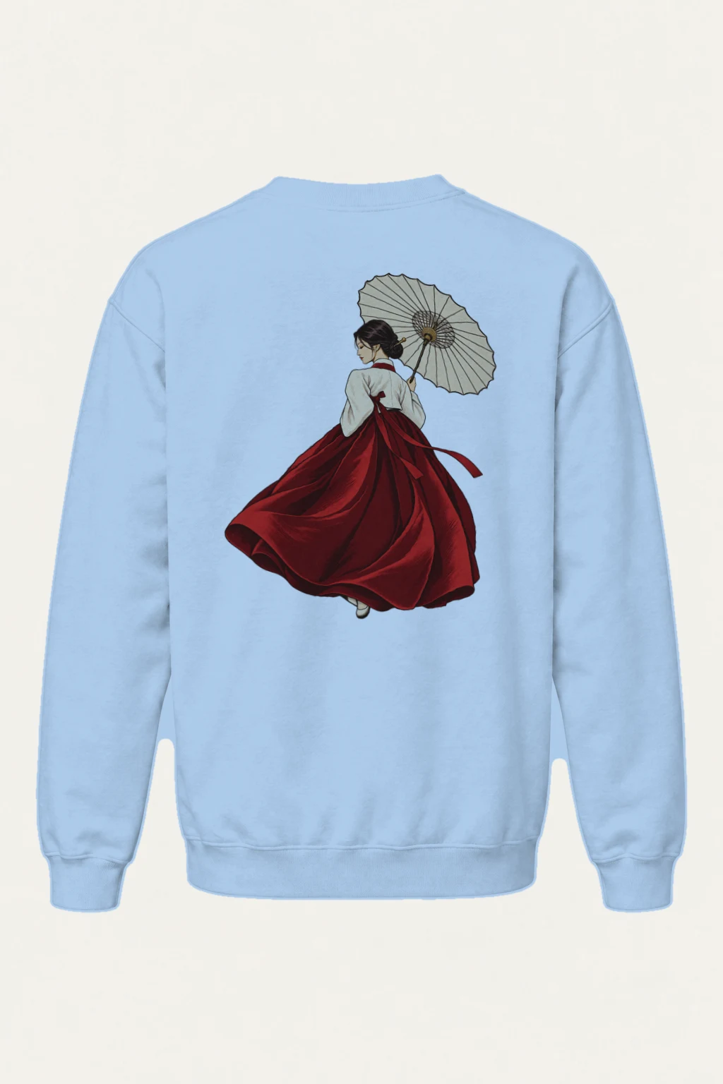 "Crimson Hanbok Moon" Heavy Blend Unisex Crewneck Sweatshirt | Gildan 18000