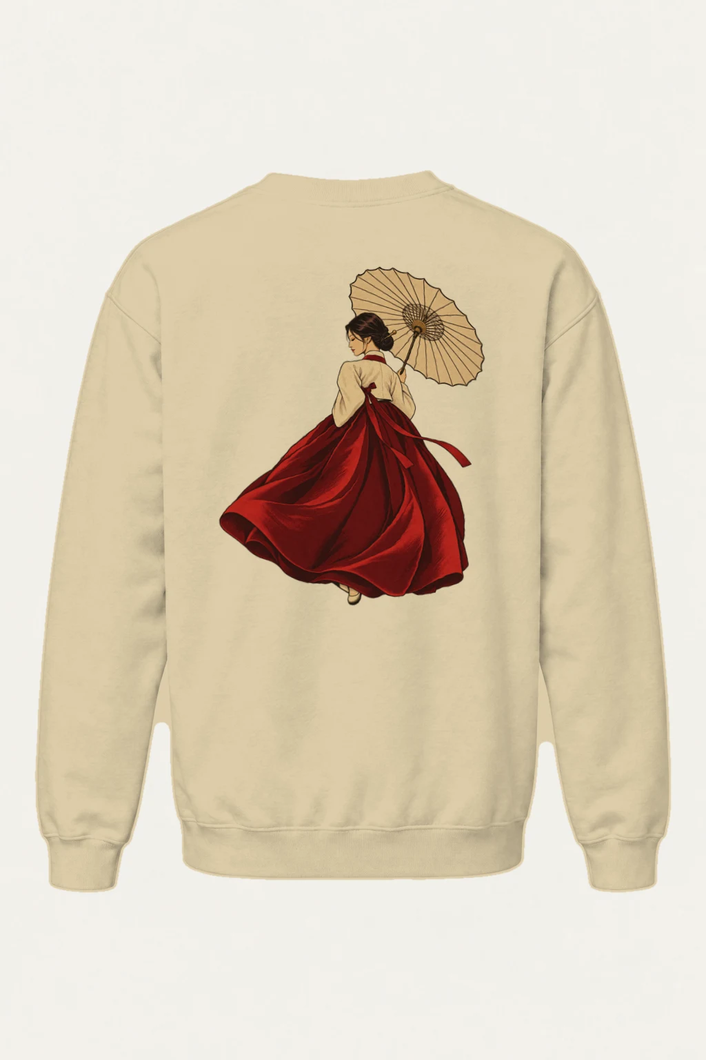 "Crimson Hanbok Moon" Heavy Blend Unisex Crewneck Sweatshirt | Gildan 18000