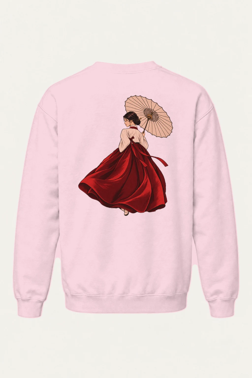 "Crimson Hanbok Moon" Heavy Blend Unisex Crewneck Sweatshirt | Gildan 18000