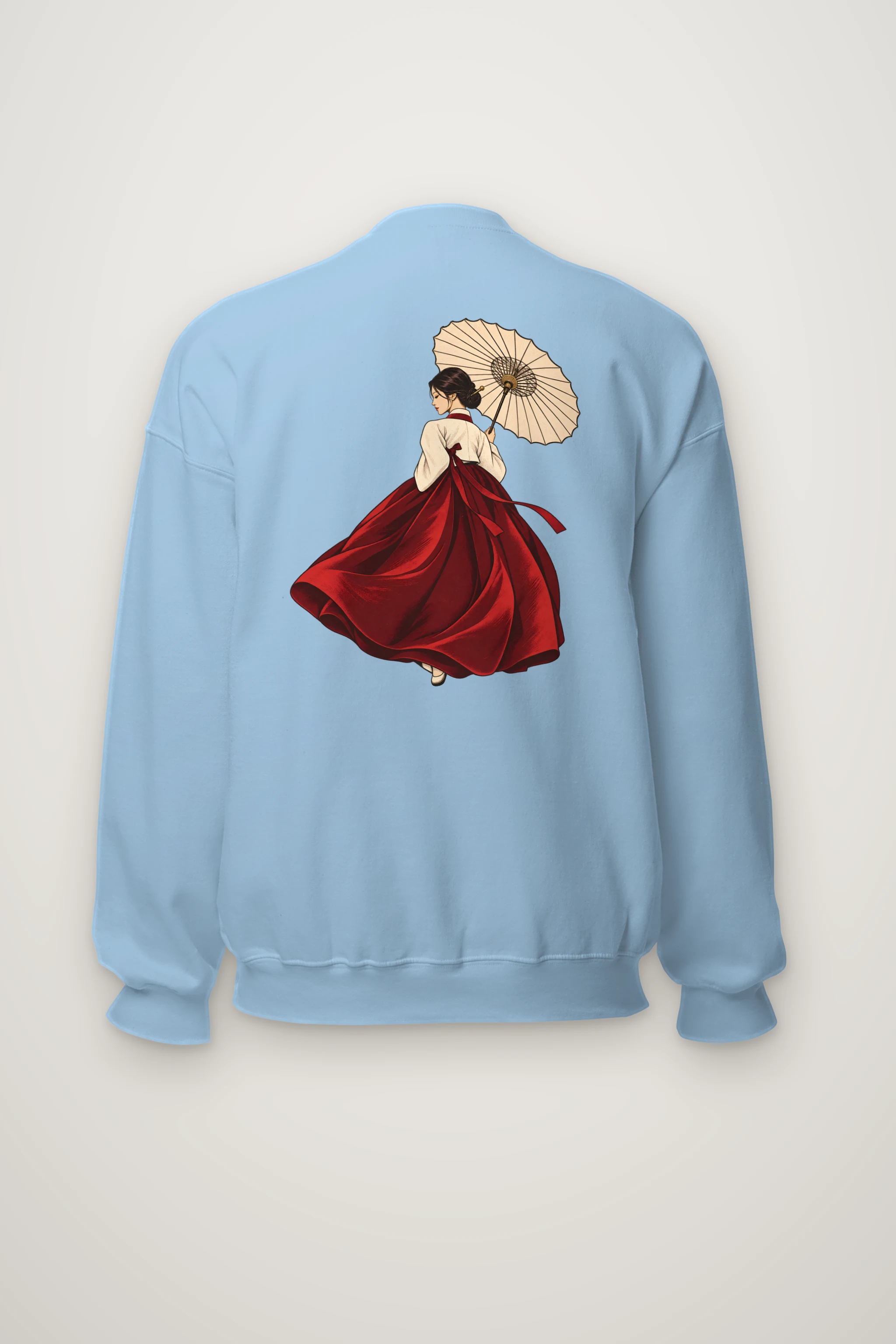 "Crimson Hanbok Moon" Heavy Blend Unisex Crewneck Sweatshirt